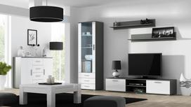 komoda indauja - Cama Meble Uni Chest Of Drawers Grey/White Gloss - 2 nuotrauka