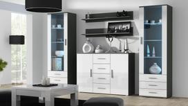komoda indauja - Cama Meble Uni Chest Of Drawers Grey/White Gloss - 3 nuotrauka