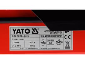 malku skaldykle 7t - Yato YT-79951, 2300W, 7 t, horizontalus hidraulinis malkų skaldytuvas - 2 nuotrauka