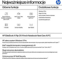 intel core ultra 7 32gb - HP EliteBook X Flip G1i, Intel Core Ultra 7 268V, 32 GB, 1 TB, 14", WUXGA, Sidabrinis (Silver) - 3 nuotrauka