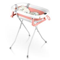 vonele su termometru - RICOKIDS RK-287 sulankstoma vonelė  su termometru, įdėklu ir stovu (Balta-rožinė) - 5 nuotrauka