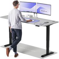 Kompiuterio stalas reguliuojamo aukščio Desktronic HomePro, 200 cm x 80 cm, 61 - 125.5 cm, juoda sp./pilka sp.