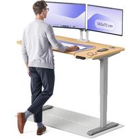Kompiuterio stalas reguliuojamo aukščio Desktronic HomePro, 140 cm x 70 cm, 61 - 125.5 cm, ąžuolo sp./pilka sp.