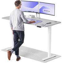 Kompiuterio stalas reguliuojamo aukščio Desktronic HomePro, 180 cm x 80 cm, 61 - 125.5 cm, balta sp./pilka sp.