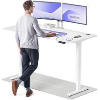 Kompiuterio stalas reguliuojamo aukščio Desktronic HomePro, 180 cm x 80 cm, 61 - 125.5 cm, balta sp.