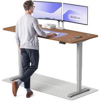 Kompiuterio stalas reguliuojamo aukščio Desktronic HomePro, 180 cm x 80 cm, 61 - 125.5 cm, pilka sp./riešutmedžio sp.