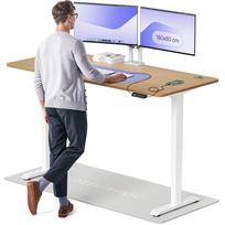 Kompiuterio stalas reguliuojamo aukščio Desktronic HomePro, 180 cm x 80 cm, 63 - 128 cm, ąžuolo sp./balta sp.