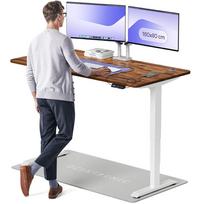 Kompiuterio stalas reguliuojamo aukščio Desktronic HomePro, 160 cm x 80 cm, 63 - 128 cm, balta sp./riešuto sp.