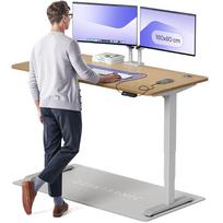 Kompiuterio stalas reguliuojamo aukščio Desktronic HomePro, 160 cm x 80 cm, 63 - 128 cm, ąžuolo sp./pilka sp.