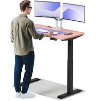 Kompiuterio stalas reguliuojamo aukščio Desktronic HomeOne 840 3, 120 cm x 60 cm, 119 cm, juoda sp./rožinė sp.