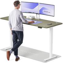 Kompiuterio stalas reguliuojamo aukščio Desktronic HomePro, 200 cm x 80 cm, 63 - 128 cm, balta sp./žalia sp.