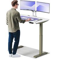 Kompiuterio stalas reguliuojamo aukščio Desktronic HomeOne, 120 cm x 60 cm, 119 cm, balta sp./žalia sp.