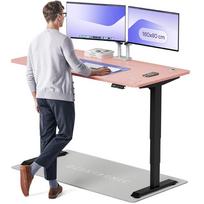 Kompiuterio stalas reguliuojamo aukščio Desktronic HomePro 42 855, 160 cm x 80 cm, 126 cm, juoda sp./rožinė sp.