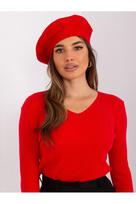 raudona kepure - Kepurė WOOL FASHION ITALIA Moteriška beretė Raudona (Red) - 4 nuotrauka