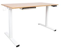 ermitazas stalai - Kompiuterio stalas reguliuojamo aukščio Home4you Ergo 1, 60 cm x 120 cm, 73 - 121 cm, ąžuolo sp./balta sp. - 1 nuotrauka