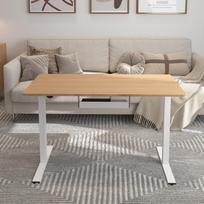 ermitazas stalai - Kompiuterio stalas reguliuojamo aukščio Home4you Ergo 1, 60 cm x 120 cm, 73 - 121 cm, ąžuolo sp./balta sp. - 2 nuotrauka