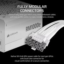 psu 80 plus gold - CORSAIR RMe Series RM1000e 1000W 80 PLUS Gold Baltas (White) - 4 nuotrauka