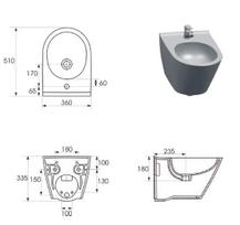 cersanit city oval - Cersanit K35-043, 360 mm x 510 mm x 335 mm, balta - 2 nuotrauka