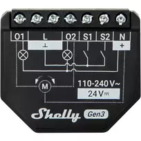 bluetooth controller - Shelly 2PM Gen3 Išmanusis jungiklis 2P Juodas (Black) - 4 nuotrauka