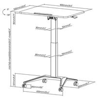 rasomasis stalas 80 - Rašomasis stalas Maclean MC-453B, 80 cm x 52 cm, 76 - 109 cm, juoda sp. - 2 nuotrauka