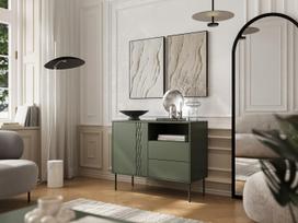 komoda 100 - Komoda Cama Meble 1D2S TRESSE 100x40x75, matinė žalia (matte green) - 3 nuotrauka