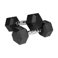 rebel active hanteliai - Gumuoti ketaus hanteliai Rebel Active Hex 2x8kg - 3 nuotrauka