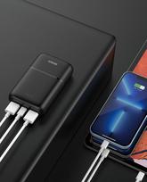 power bank 10000 mah - Deltaco PB-C1005, 10000mAh, balta - 5 nuotrauka