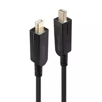 mini displayport 1.4 kabelis - Lindy 38485 DisplayPort šviesolaidinis hibridinis kabelis 70m Juodas (Black) - 3 nuotrauka