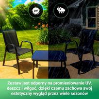 isskleidziamas lauko stalas - Lauko baldų komplektas Extralink Black Forest L-0358, juodas (Black), dvi kėdės + gultai + išskleidžiamas stalas - 2 nuotrauka