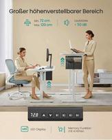 rasomasis darbo stalas - Songmics Reguliuojamo aukščio elektrinis stalas 60 x 120 x (72-120) cm, baltas/pilkas (White/Grey) - 5 nuotrauka