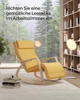 supamas fotelis - Supamasis krėslas Songmics LYY10M, geltonas (Yellow), 121.5 cm x 67 cm x 84 cm - 5 nuotrauka