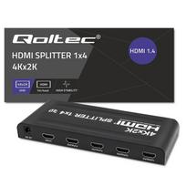 hdmi splitter - Qoltec 51798 Aktyvus HDMI skirstytuvas 4 x HDMI 4K x 2K ,  3,4 Gb/s (Juodas) - 2 nuotrauka
