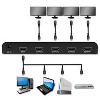hdmi splitter - Qoltec 51798 Aktyvus HDMI skirstytuvas 4 x HDMI 4K x 2K ,  3,4 Gb/s (Juodas) - 3 nuotrauka
