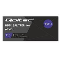 hdmi splitter - Qoltec 51798 Aktyvus HDMI skirstytuvas 4 x HDMI 4K x 2K ,  3,4 Gb/s (Juodas) - 7 nuotrauka