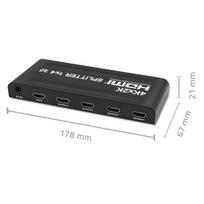 hdmi splitter - Qoltec 51798 Aktyvus HDMI skirstytuvas 4 x HDMI 4K x 2K ,  3,4 Gb/s (Juodas) - 10 nuotrauka