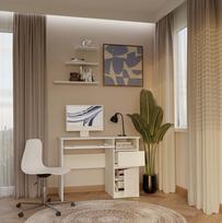rasomasis stalas top e - Rašomasis stalas su spintele Porto Right, 98.5 cm x 51 cm, 75.5 cm, balta sp. - 3 nuotrauka