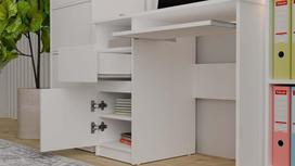 rasomasis stalas top e - Rašomasis stalas su spintele Porto Right, 98.5 cm x 51 cm, 75.5 cm, balta sp. - 4 nuotrauka