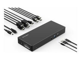 usb c kabelis - Kensington SD4781P USB-C ir USB-A Dvigubas 4K Dokas Juodas (Black) - 2 nuotrauka