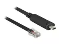 usb type c laidas 2 m - ADAPTER USB-C(M) 2.0->SERIAL RJ45 (RS-232) NA KABLU 200CM Juodas DELOCK - 2 nuotrauka