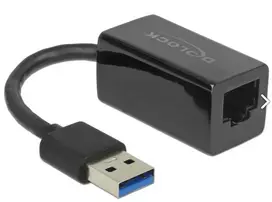 type 1 2 adapteris - Delock USB Type-A Male to Gigabit LAN 10/100/1000Mbps Black - 2 nuotrauka