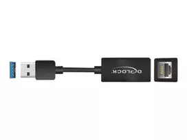type 1 2 adapteris - Delock USB Type-A Male to Gigabit LAN 10/100/1000Mbps Black - 3 nuotrauka