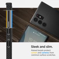 s22 ultra deklai - Spigen "Liquid Air Case Galaxy S22 Ultra" Matte black - 7 nuotrauka