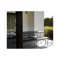 sulankstomi baldai - Lauko baldų komplektas Gardlov 00017966, juodas (Black), 180 cm + 2 suolai - 3 nuotrauka
