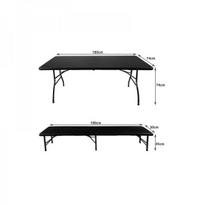 sulankstomi baldai - Lauko baldų komplektas Gardlov 00017966, juodas (Black), 180 cm + 2 suolai - 8 nuotrauka