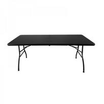 sulankstomi baldai - Lauko baldų komplektas Gardlov 00017966, juodas (Black), 180 cm + 2 suolai - 11 nuotrauka