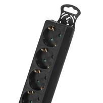 prailgintuvas 1 m - Maclean MCE226G 5 lizdų prailgintuvas su jungikliu Juodas (Black) - 2 nuotrauka