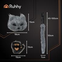 kates kostiumai - RUHHY Katės/Lapės/Vilko Kostiumas 4 dalių, pilkas (Gray) - 7 nuotrauka