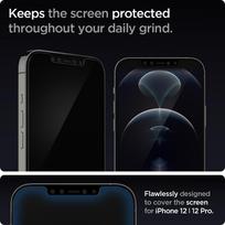 iphone 12 apsauginis stiklas - Spigen Glass.Tr Ez Fit 2-Pack iPhone 12 Pro / iPhone 12 - 6 nuotrauka