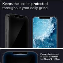iphone 12 apsauginis stiklas - Spigen Glass.Tr Ez Fit 2-Pack iPhone 12 Pro / iPhone 12 - 13 nuotrauka