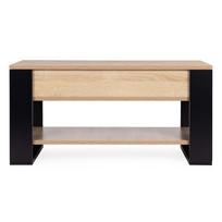 stalas transformeris - ModernHome Kavos staliukas transformeris su pakeliamu išskleidžiamu stalviršiu, Sonoma ąžuolas (Sonoma Oak) / Juodas (Black) - 7 nuotrauka